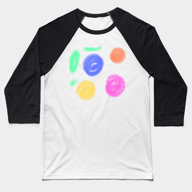 Colorful watercolor abstract balls art Baseball T-Shirt by Artistic_st